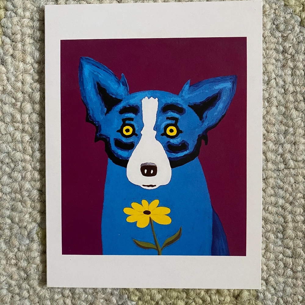 Y2K I George Rodrigue I Matted "Daisy" Blue Dog Note Card - Picture 9 of 16